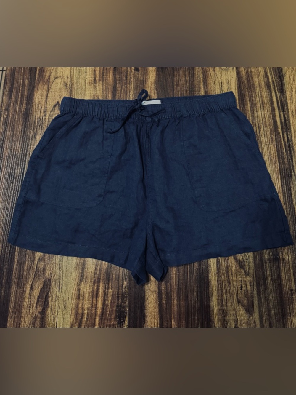 C.C California Women’s Navy Linen Drawstring Shorts, Sz XL. NWOT